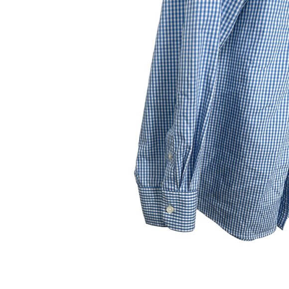 Izod Button Down Shirt Mens XXL Blue White Check Plaid Embroidered Logo Preppy - Picture 6 of 10